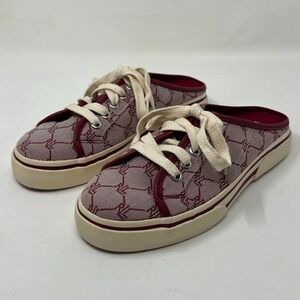 Ralph Lauren Cissy Red Signature Fabric Mule Sneaker Women's Size 8.5B VTG‎ NEW